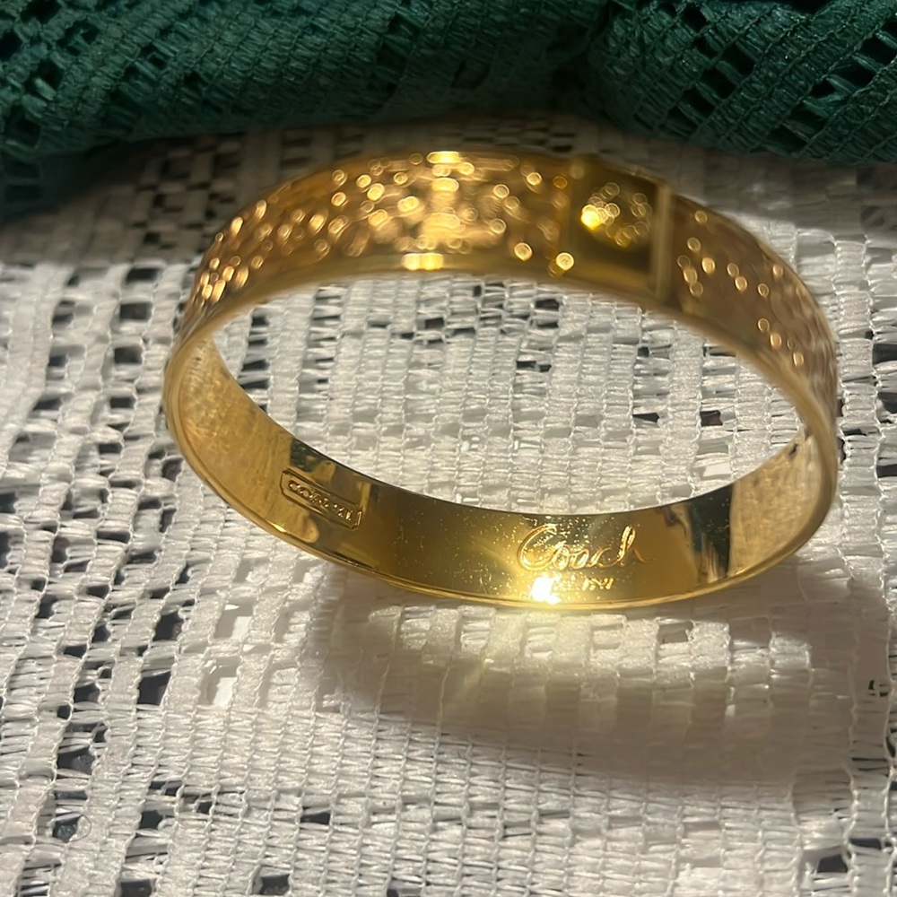 Coach Gold Monogram Bangle Bracelet